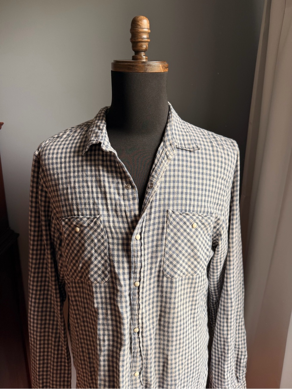 Denim & Supply Ralph Lauren Blue and White Check Button-Down Shirt